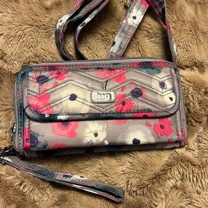 EDIT… Lug KickFlip Convertible Wallet Wristlet Crossbody Bag in Watercolor Pearl
